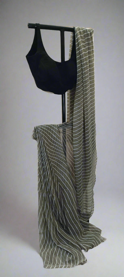 RIMI – Moonsoil Striped Chiffon Saree