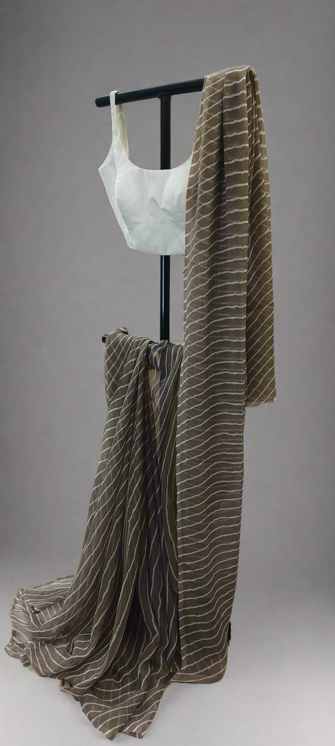 Khus Oak Chiffon Saree