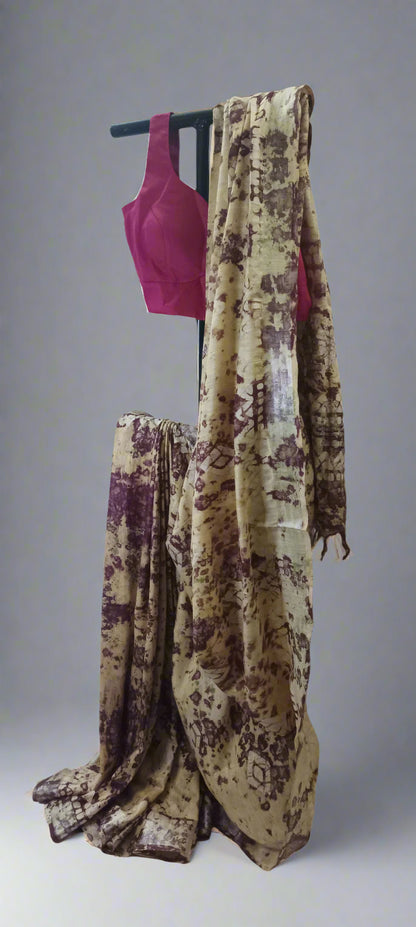 Forest Dust Linen Saree