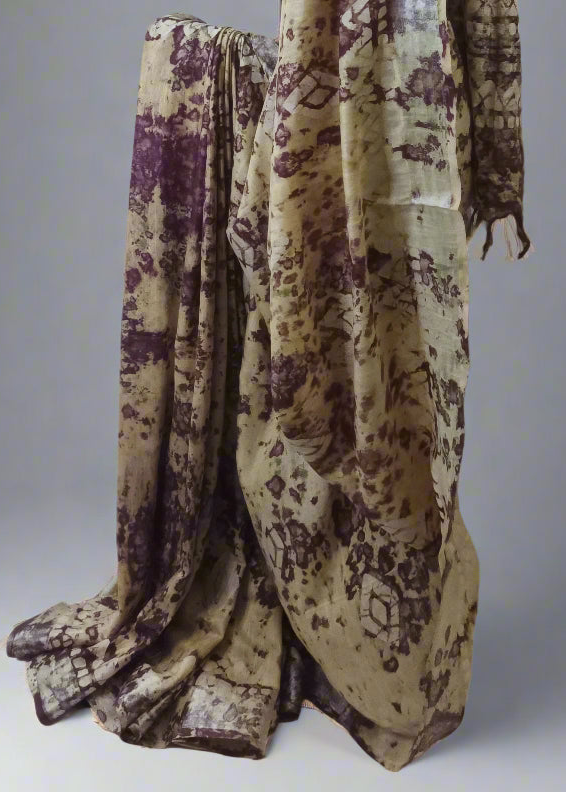 Forest Dust Linen Saree