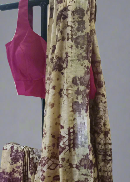 Forest Dust Linen Saree