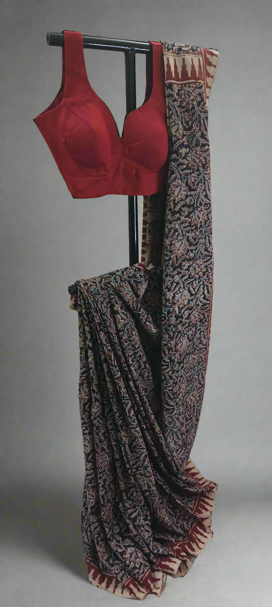 Tamra Vana Kalamkari Cotton Saree