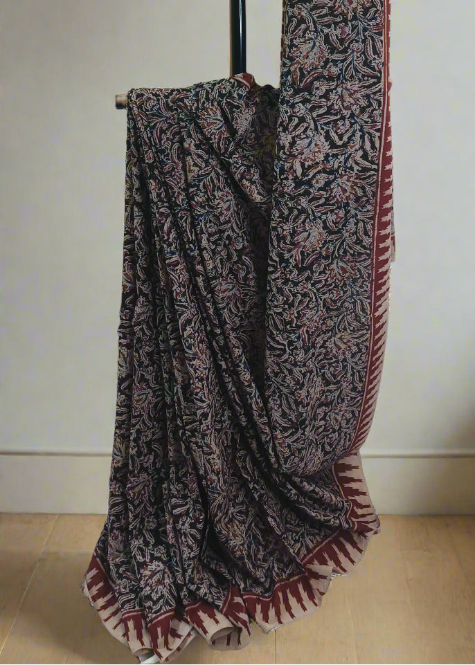 Tamra Vana Kalamkari Cotton Saree