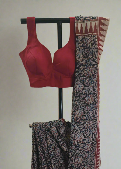 Tamra Vana Kalamkari Cotton Saree