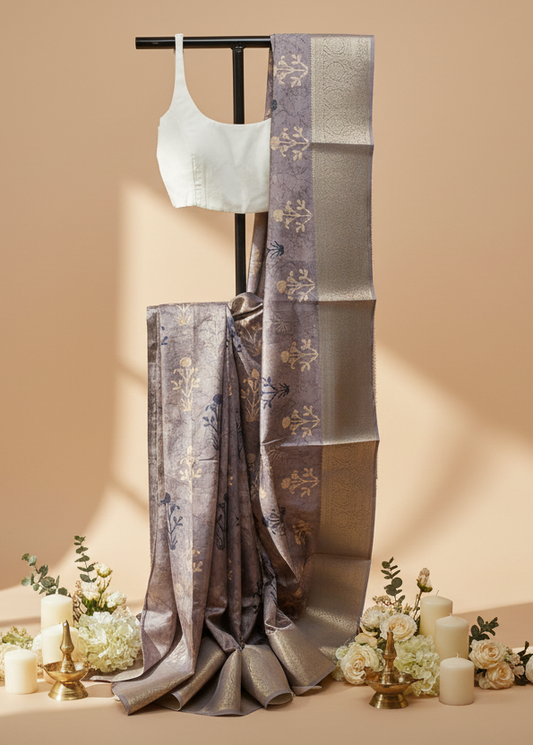 Twilight Plum Nihari Silk Saree