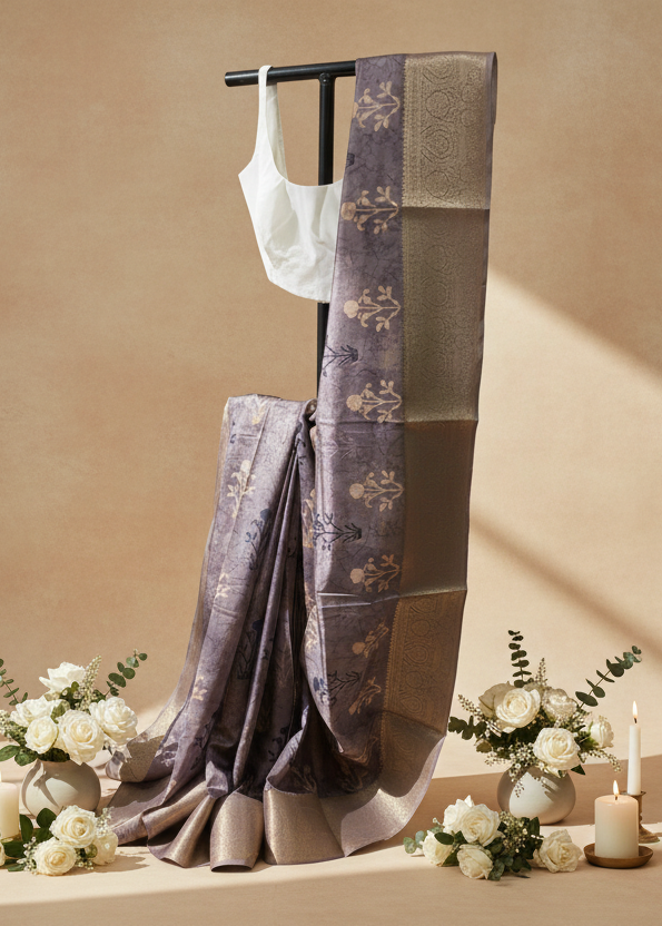 Twilight Plum Nihari Silk Saree