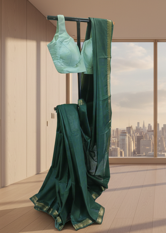 Karunya Green Mangalgiri Cotton Saree