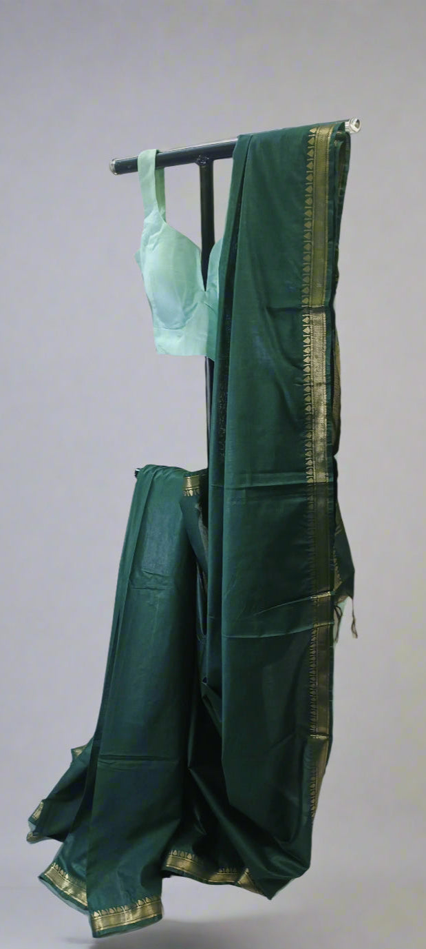 Karunya Green Mangalgiri Cotton Saree
