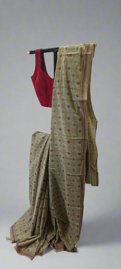 Sehej Dhaani Maheshwari Block Print Cotton Saree