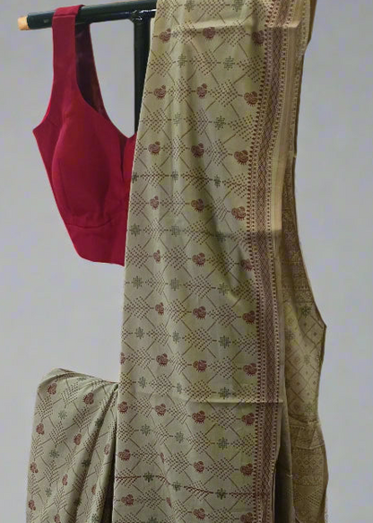 Sehej Dhaani Maheshwari Block Print Cotton Saree