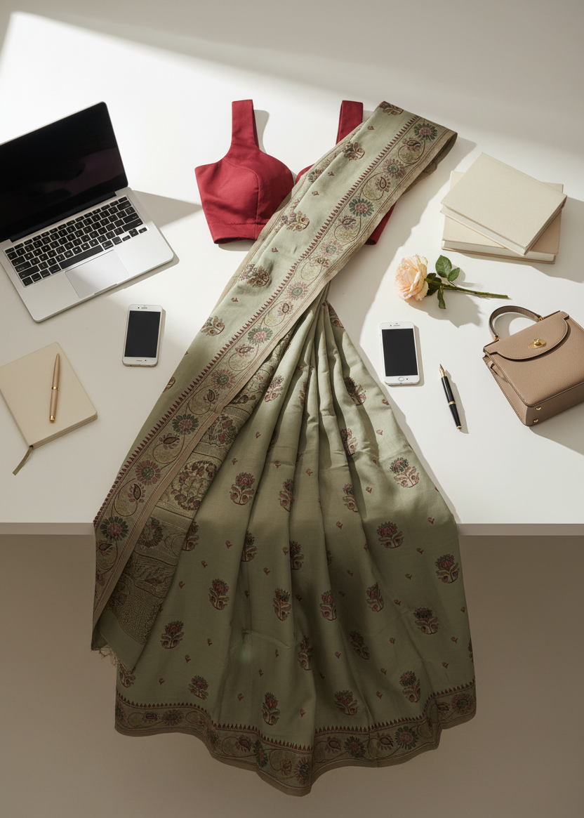 Kamala Dhwoni Handwoven Cotton Saree