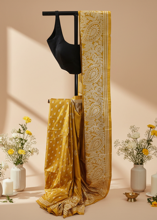 Amaltas Gold Pure Silk-Cotton Saree