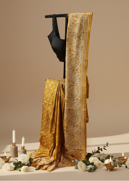Amaltas Gold Pure Silk-Cotton Saree
