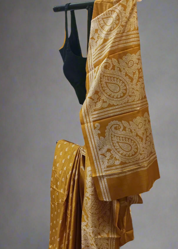 Amaltas Gold Pure Silk-Cotton Saree