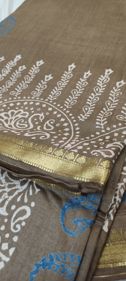 Bhoomi Ambar Maheshwari Block Print Saree