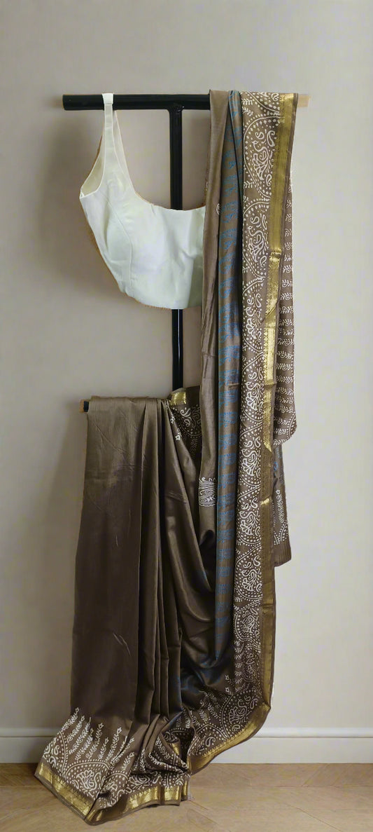 Bhoomi Ambar Maheshwari Block Print Saree