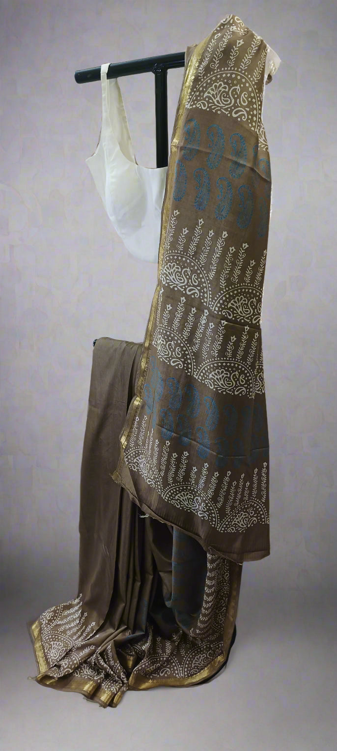 Bhoomi Ambar Maheshwari Block Print Saree