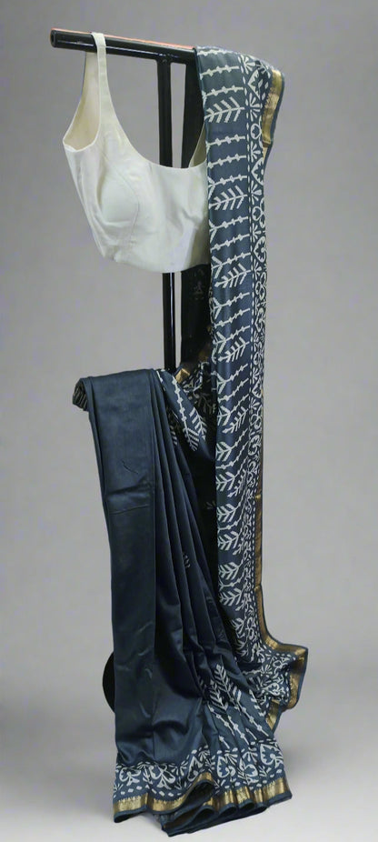 Shanta Neel Maheshwari Block Print Saree