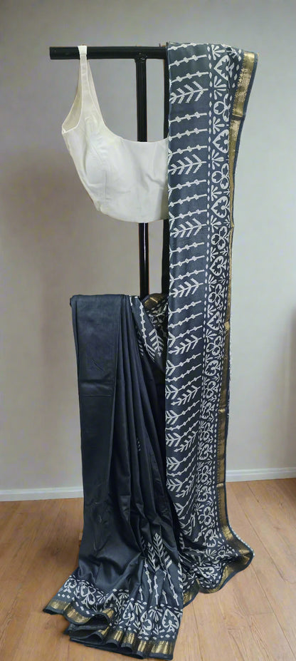 Shanta Neel Maheshwari Block Print Saree