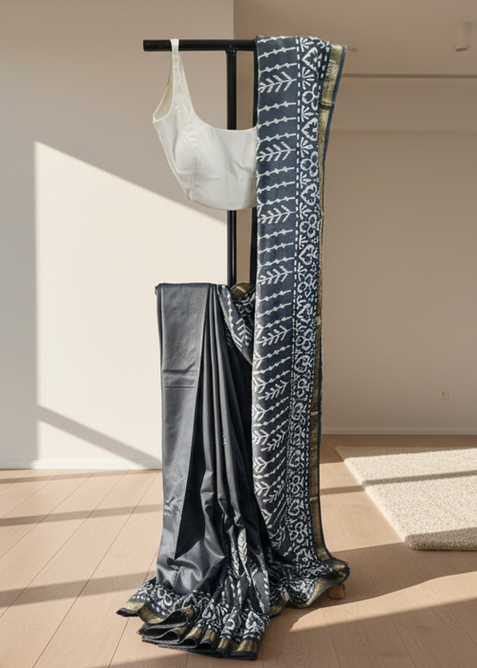 Shanta Neel Maheshwari Block Print Saree