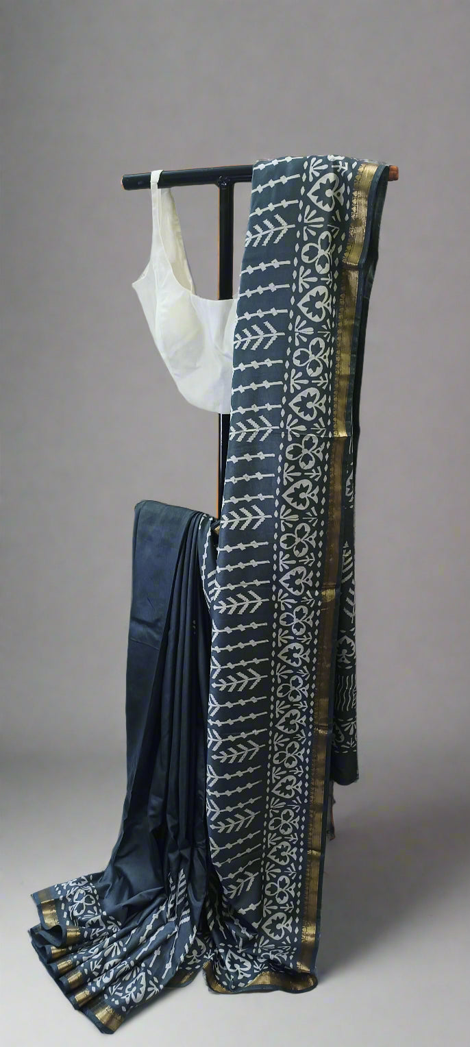 Shanta Neel Maheshwari Block Print Saree