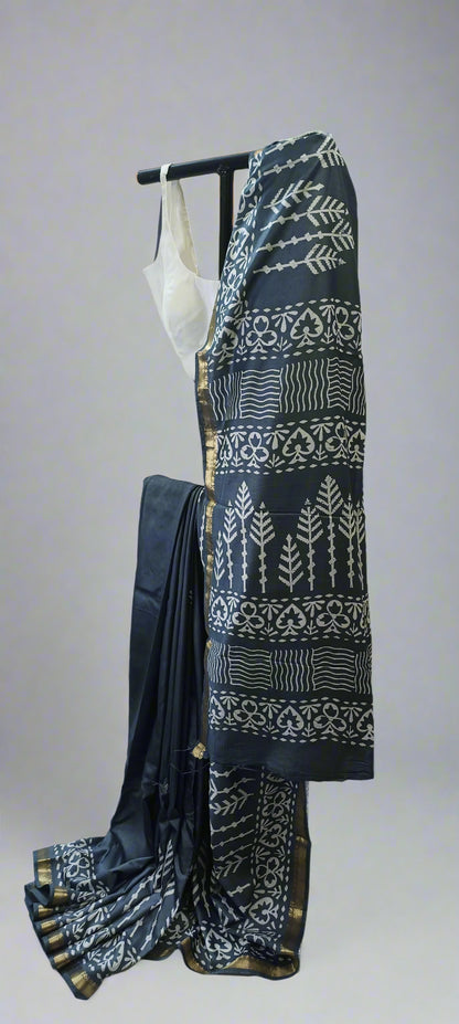 Shanta Neel Maheshwari Block Print Saree