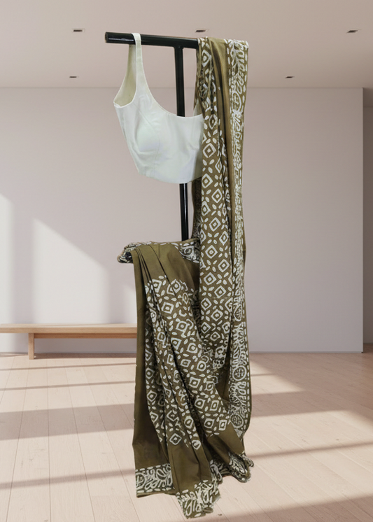 Mitti Shabd Hand Batik Cotton Saree