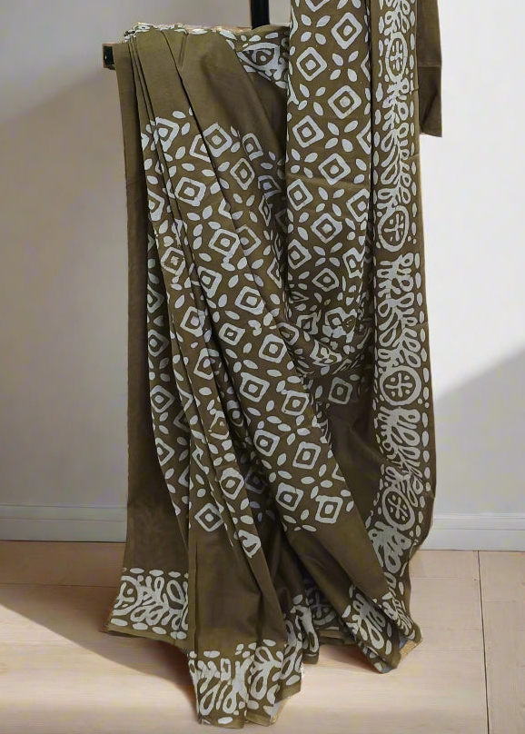 Mitti Shabd Hand Batik Cotton Saree