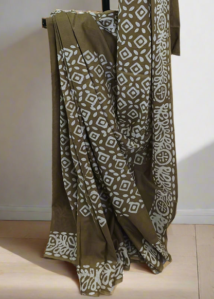 Mitti Shabd Hand Batik Cotton Saree