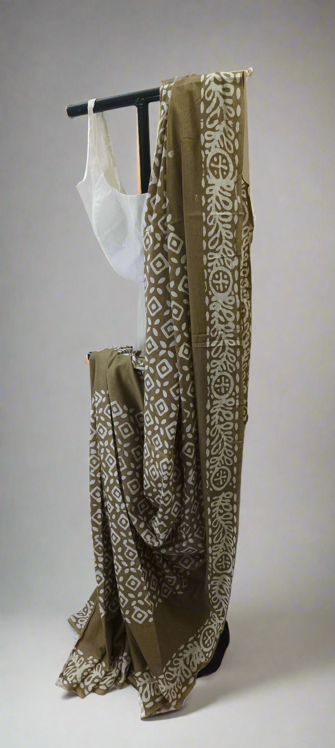 Mitti Shabd Hand Batik Cotton Saree