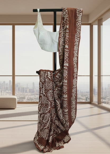 Bhoomi Dhvani Hand Batik Cotton Saree