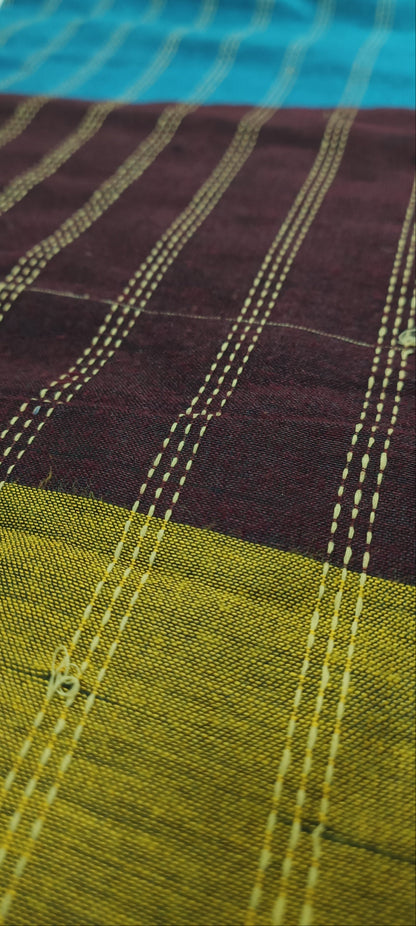 Twilight Soil Katha Cotton Saree