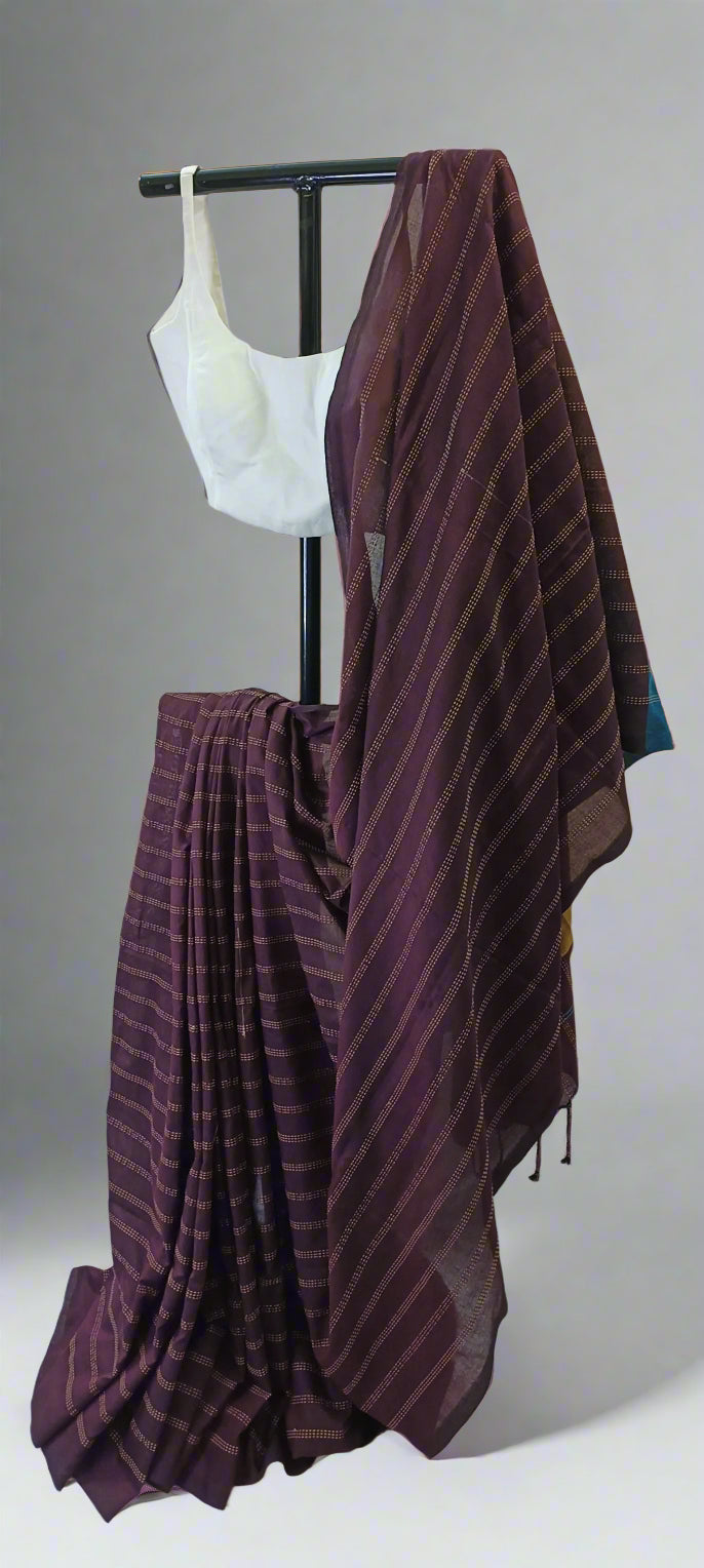 Twilight Soil Katha Cotton Saree