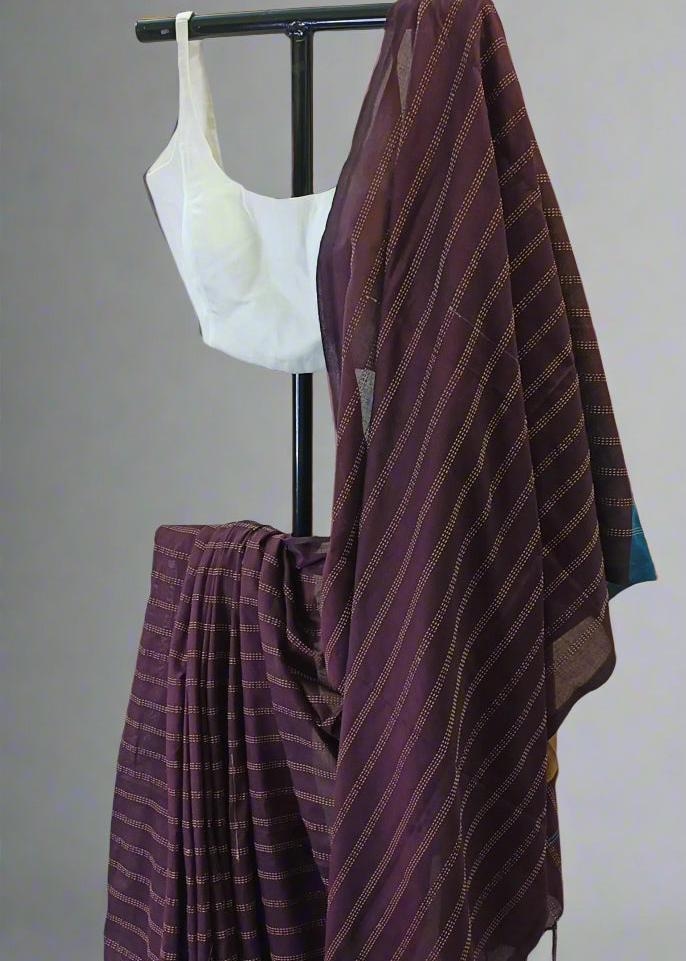 Twilight Soil Kantha Cotton Saree