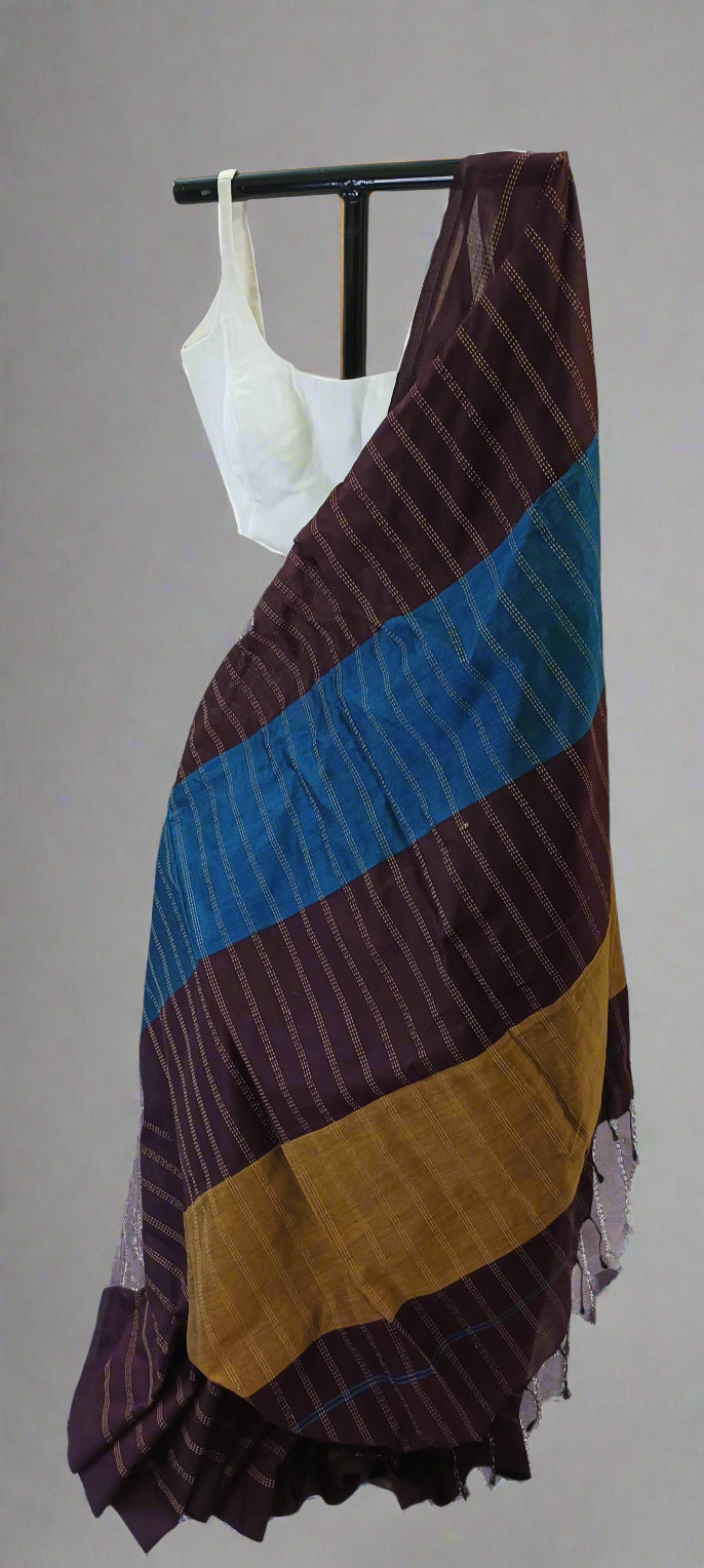 Twilight Soil Katha Cotton Saree