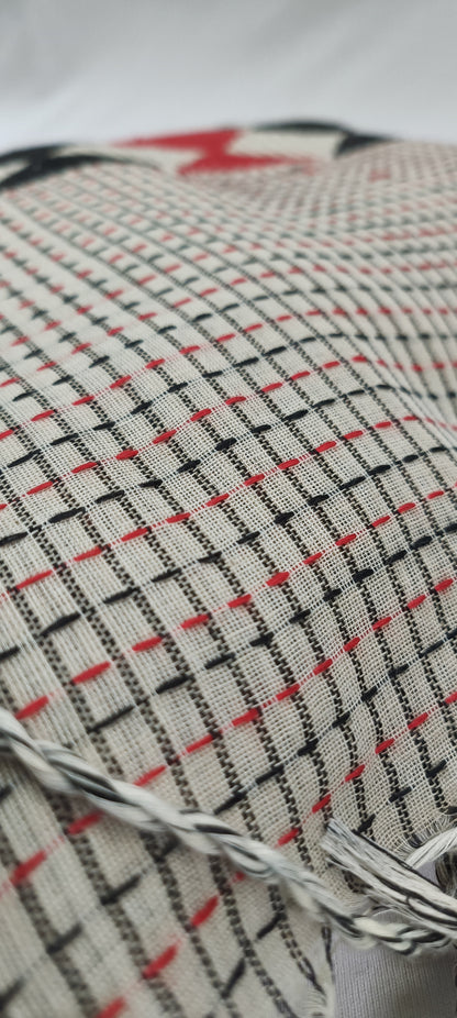 Memory Grid Kantha Stitch Cotton Saree