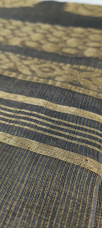 Peacock Dusk Tissue Muslin Saree