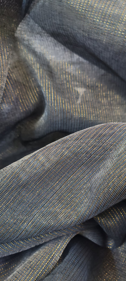 Peacock Dusk Tissue Muslin Saree