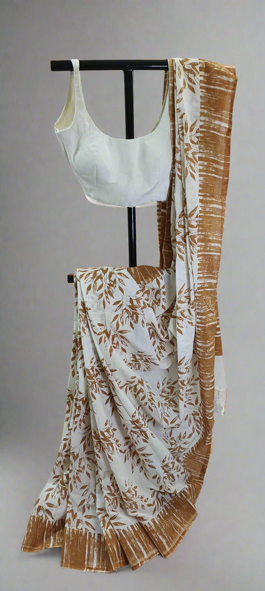 Terracotta Mist Slab Cotton Saree