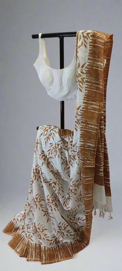 Terracotta Mist Slab Cotton Saree