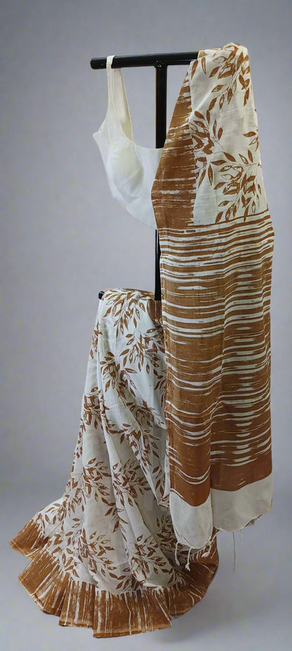 Terracotta Mist Slab Cotton Saree