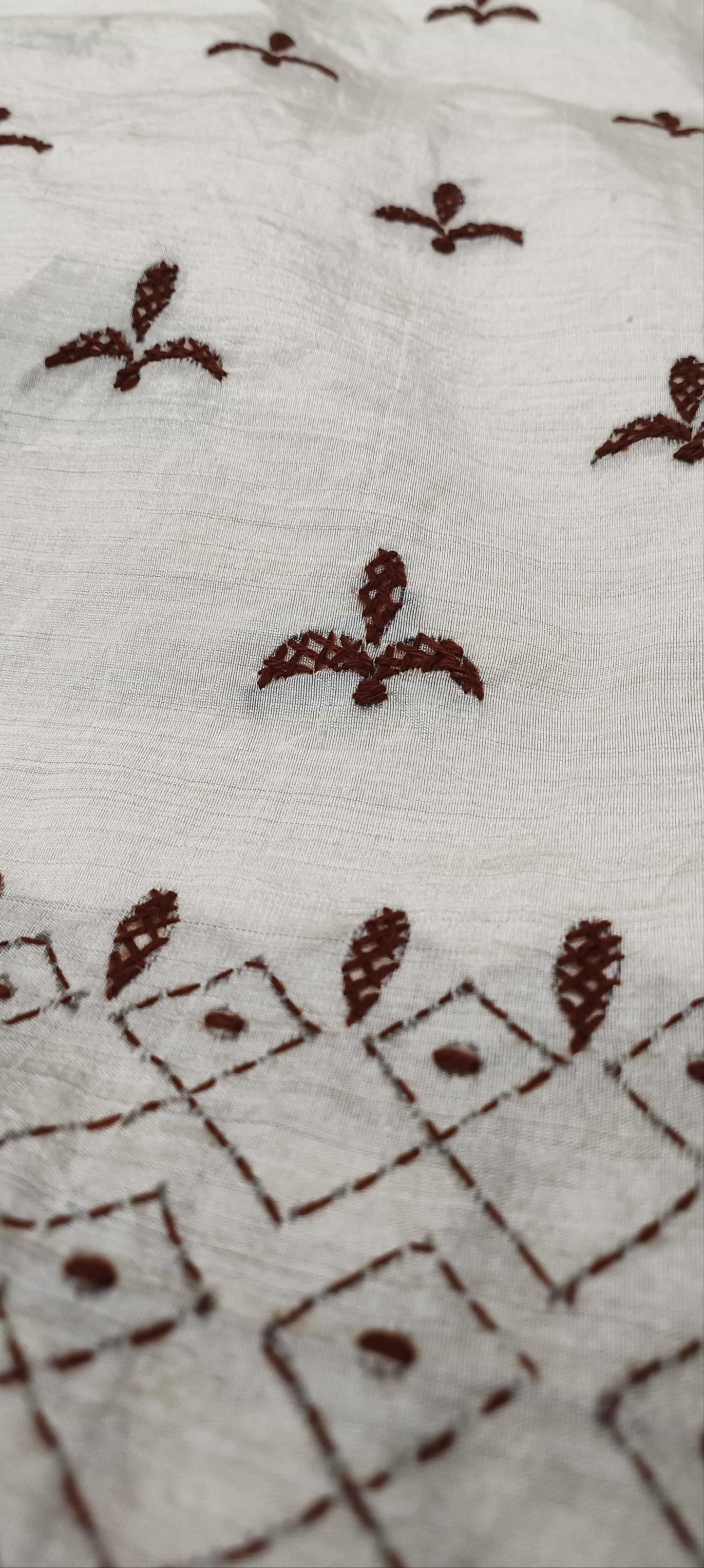 Shantimay Dhaga Kantha Stitch Silk Saree