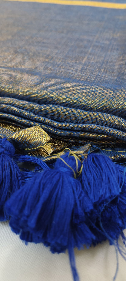 Noor-e-Neel Tissue Linen Saree