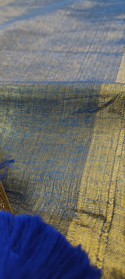 Noor-e-Neel Tissue Linen Saree