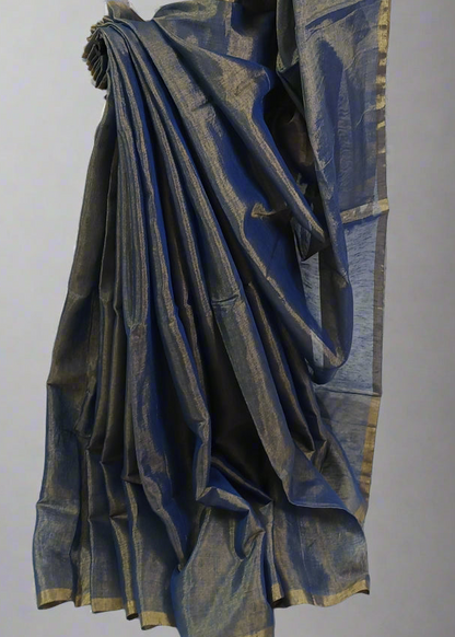 Noor-e-Neel Tissue Linen Saree