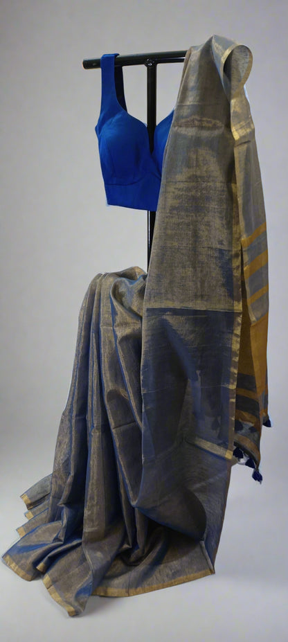 Noor-e-Neel Tissue Linen Saree