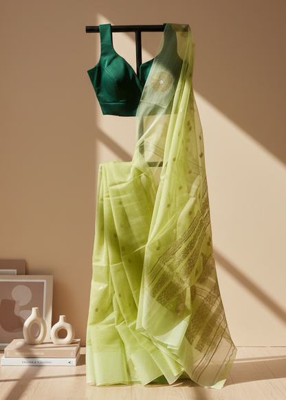 Aamrekha Tissue Muslin Saree