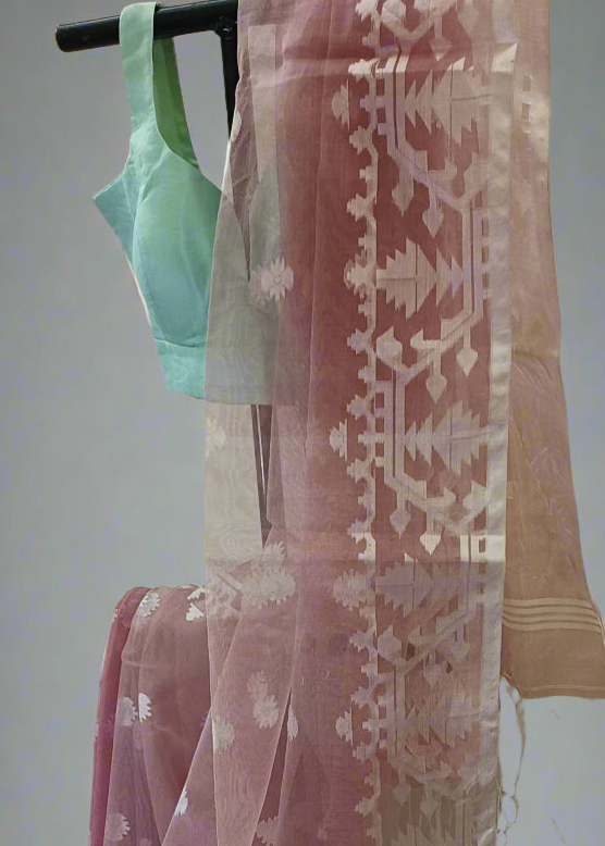 Gulaba Reet Muslin Organza Saree