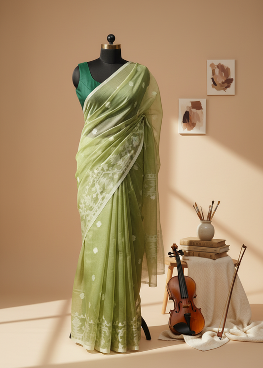 Vatavriksha Muslin Organza Saree