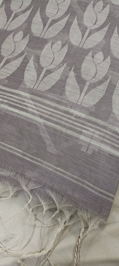 Lilac Whisper Slab Cotton Saree